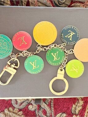 Louis Vuitton Multicolor Coin Charm Keychain - Green, Yellow, Red